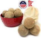 Alpaca Home 100% Alpaca Wool Dryer Balls - Felted - Set of 3 - Made in USA - All Natural Colors - Hypoallergenic
