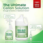 Hygea Natural Bed Bug & Lice Elimination Duo - Includes 24 Ounce Lice, Bed Bug & Mite Spray & 128 Ounce Refill - Child & Pet Friendly - Stain & Odor Free Spray