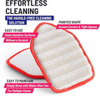 Replacement Microfiber Pad for Moku Home Extendable Tub Tile Shower Scrubber for Cleaning Non-Scratch (2X Microfiber Pad Red)