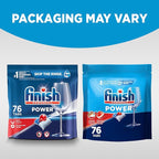 Finish Power Dishwasher Pods, No Pre-Rinse Dishwasher Detergent Soap For Deep Clean & Shine with Degreasing Power, 76 Count