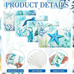 PerKoop 100 Pack Pocket Tissues Travel Slim Packs Small Facial Tissues Wallet Size Toilet Paper for Travel Guest Wedding Supplies, 4 Styles (Sea Animal)