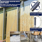 20 Ft+ High Reach Cobweb Dusting Kit with 3-14 Ft Extension Pole/Spider Web Brush & Ceiling Duster Microfiber Feather Duster with Washable Head for Cleaning Ceiling Fan, Furniture, Home