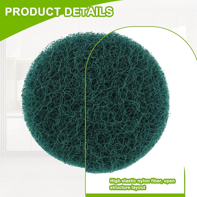 16pcs Kitchen Pads Power Scrubber Pads Set Electric Scrubber Replacement Scouring Pads fit for Dremel Versa Scouring Pads,Green