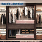 Supowin Underbed Storage Containers Bin with Lids, Large Under Bed Storage Organizer Box with Handle, Foldable Under the Storage Bags for Organizing Clothes, Shoes, Blankets, Pillows