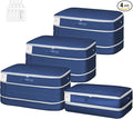 Comforter Storage Bag - Large Capacity Bedding Storage Bags Ultra Space Saving Self Compression Organizer, Washable Compression Bags for Storage Comforter Blanket Duvet, 4-Pack, Navy Blue