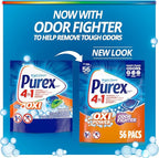 Purex Advanced Oxi with Odor Fighter Laundry Detergent Pacs, Oxi Power, 56 count, Pre Measured Pacs