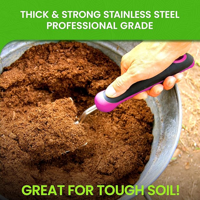 Garden Guru Super Strong Garden Trowel Hand Shovel - Stainless Steel - Rust Resistant - Ergonomic Grip - Perfect Tool for Gardening, Weeding, Transplanting and Digging in Garden Beds (Pink 2 Pack)