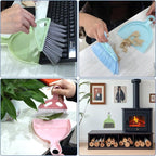 6PCS Small Dustpan and Brush Set, Mini Dust Pan and Brush, Hand Broom and Dustpan Set, for Cat Litter, Kitchen, Tables, Countertops, Cars, etc.