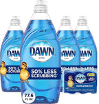 Dawn Ultra Dishwashing Liquid Dish Soap (4x19.4 Fl oz) + Non-Scratch Sponge (2 Count), Original Scent