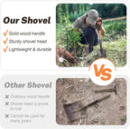 VNIMTI Shovel for Digging, Round Small Shovel with Wooden D-Handle, Metal Garden Shovel for Gardening, 28 Inches