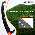 VINGLI 26ft Manual Extendable Tree Pruner Pole Saw, Long Tree Trimmer with Sharp Steel Blade, Aluminum Tree Cutter with 5-section for Pruning Palms and Shrubs
