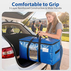 6 Pack Extra Large Moving Bags, Heavy Duty PE Woven Storage Totes with Visible Window & Wrap Around Handles, Reusable Space-Saving Alternative for Home Relocation & Storage