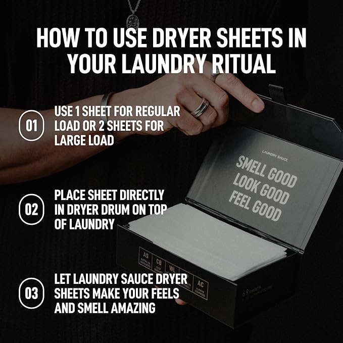Laundry Sauce - 02 Sets of Luxury Scented Laundry Dryer Sheets Bundle (Australian Sandalwood and Italian Bergamot), Premium Dryer Sheets with High-End, Sophisticated Fragrances