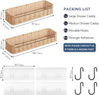 GRANNY SAYS Shower Caddy Hanging, 2 Pack Bathroom Shelves for Shower, Waterproof Shower Shelf for Inside Shower, Shower Shelves for Organization and Storage, Wicker Shower Rack for Home Decor, Natural