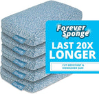 Grill Rescue Heavy Duty Kitchen Sponge - Lasts 20x Longer, Scratch-Free, Safe for Non-Stick Cookware - Cut Resistant, Versatile Household, Bathroom & Outdoor Cleaning Supplies (5, Blue)