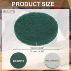 uxcell 8Pcs Scrubber Scouring Pad, 5 Inch 240 Grits Drill Power Brush Hoop and Loop Scrub Pads Discs Polishing Pad for Household Furniture Automotive Cleaning, Green