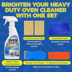 Tiepetly Oven Cleaner Heavy Duty 500ml, Complete Oven Cleaner Non Toxic Fume Free with Non-Scratch Scraper, Cloth, Easy Deep Clean for Racks, Grills, BBQ, Air Fryers, Kitchens, Outdoor and Vehicles