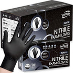 Disposable Nitrile Exam Gloves, Black Nitrile Gloves Disposable Latex Free for Medical, Cooking & Esthetician