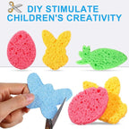 Zhengmy 48 Pieces Sponges Bulk Sponges Kitchen Compressed Sponge Natural Dish Sponge Compressed Wood Pulp Cleaning Without Scratching for Kitchen Bathroom, 3.9 x 2.4 x 0.12 Inch (Multicolor)