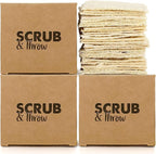 Scrub & Throw Natural Loofah Sponges, Multipurpose Dish Sponges, Non-Scratch Kitchen Sponges, (Pack of 90) for Cleaning Kitchen, Bathroom, and Household