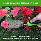Garden Guru Super Strong Titanium Garden Scoop Trowel Shovel Transplanter - Rust Resistant - Ergonomic Handle - Perfect Hand Shovel for Gardening Transplanting and Digging (2 Pack)
