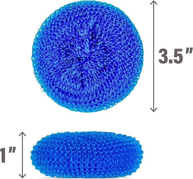 DecorRack 6 Mesh Scourers, Premium Non-Scratch Plastic Scourers, Stain Removing Cleaning Scrubber, for Kitchen Garage Bathroom (Pack of 6)