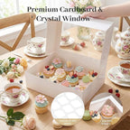 VGOODALL 3PCS White Cupcake Container, 12 Count with Window Boxes Holding 36 Pastry Box for Birthday Holiday Party Bakery Supplies