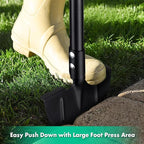 Lilyvane Half Moon Manual Lawn Edger - 36 Inch Long Handle- Heavy Duty Manual Edging Tool for Driveway, Sidewalk, Flower Bed, Landscaping Black