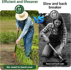 Small Garden Hoe with 71" Long Handle, L Shaped Gardening Weeding Tools with Three-Sided Sharp Blades, Hula Garden Hoe, Lightweight Weed Puller Tool for Trenching, Weeding, Loosening, Crack Weeder
