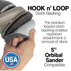 5" Abrasive Pad Hook & Loop Round Non-Woven Final Surface Prep Disc, Wood, Metal, Smooth Surface Before Final Finish, Oxidation Removal, Restore Shine, Very Fine Scuff Pads - 800 Grit - 10 Pack (Gray)