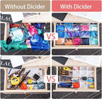 40Pcs Drawer Dividers, Adjustable Drawer Organizer for Socks, Underwear, Makeup, Can Help Tidy Kitchen, Bedroom, Dresser Green