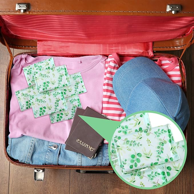 Geyee 50 Packs Facial Tissue Travel Packs Disposable Pocket Tissues for Wedding Guest Travel School Purse Home Supplies, 500 Sheets 3 Ply(Leaves)