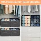 EASEVE 4Pcs Closet Organizers and Storage Bins for Clothes - 12 Cell Drawers Organizer Grid Storage Box for Jeans Pants Sweater T-shirts, Wardrobe Shelf Dividers Closets Organization