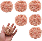 6Pcs Copper Scrubber, Heavy-Duty Non Scratch Copper Sponge Reusable Scouring Pads for Cast Iron, Stainless Steel, Oven Racks, Grills