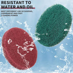 5 Inch Drill Brush Power Scouring Pads - Heavy Duty Tub and Tile Cleaner - Household Cleaning Kit Includes Drill Attachment, 5 Red, 5 Stiff Green Scrubber Pads