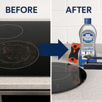 Glass StoveTop Cleaner For Electric Stove Flat Top. Kit Includes Cleaner Liquid, Scraper Tool, & Scrub Brush For Streak-Free Ceramic, Gas, & Induction Stove. Removes Grease, & Oil Stains (13 Items)