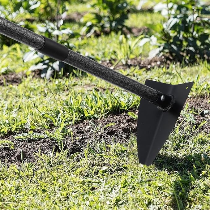 SANDEGOO Hoe Garden Tool,48 Inch Garden Hoe Triangle Gardening Hoe with Sharp Blade for Digging,Weeding,Cutting and Loosing Soil,Adjustable Length Metal Handle (4 FT)