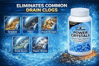 Black Swan 09177 Power Crystals Drain Opener, 2 lbs (32 oz) - Heavy Duty Crystal Formula for Cleaning Clogged Drain Pipes Due to Grease, Food Scraps - Safe for Plumbing & Septic Systems