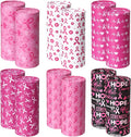 Outus 12 Pcs Breast Cancer Awareness Car Tissues Cylinder Holder with 3 Ply Facial Tissue Bulk Ribbons and Hearts Tissue Holder Travel Tissues Boxes Container for Car Cup Office Home Charity Event