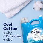 Downy Soft, 2 in 1 Soft and Fresh Liquid Fabric Softener, Cool Cotton, 140 fl oz, 190 Loads, Fabric Conditioner Liquid provides softness and freshness for fabrics