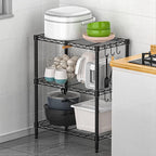 Folews 3-Tier Metal Shelf for Storage, Wire Shelving Unit Storage Rack Organizer Steel Utility Shelf for Kitchen Office Garage Pantry Laundry Organization(13.4D x 23.2W x 29.7H Inches)