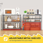 3-Tier Storage Shelves 795LBS Metal Shelving Unit, Adjustable Wire Rack Small Shelf Organizer with Shelf Liners for Kitchen Pantry Office Closet Garage 24" W x 14" D x 30.5" H Black