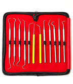 Premium Set of 12 Stainless Steel Precision Micro Probe Set Combo-Straight, Single, Short Double, Long Double, Triple and Hook Tips -Pick Tool Set 5.5"(14CM) (Set of 5 Each)