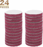 HARFINGTON 24pcs Scrubber Scouring Pads 400 Grits 3 Inch Drill Power Brush Hoop and Loop Surface Conditioning Disc Drill Scuffing Disc Scrub Pads for Home Kitchen Cleaning, Red