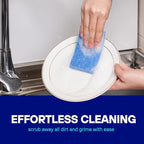 SCRUBIT Scouring Pad 24 Pack - Heavy Duty Scrub Pads for Cleaning Dishes - Non-Scratch Reusable Scrubbing - Blue