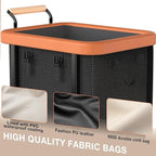 40 Gal (150L) Laundry Hamper with Lid, Leather Patchwork Laundry Basket with Rolling Lockable Wheels and Handle, Laundry Basket Organizer for Laundry Room, Bedroom and Bathroom,Laundry Room - Black