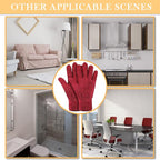 Patelai 3 Pairs Microfiber Plant Dusting Gloves Leaf Cleaning Gloves for Indoor Plants, Blinds, Furniture, House (Brown,Dark Green,Dark Red,Medium)