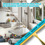 2PACK 10-Inch Golden All-Purpose Shower Squeegee for Shower Doors, Bath Linen Sets, Tile Shower Walls, Bathroom, Window, Glass and Car Windshield, Mirrors and Kitchen-Stainless Steel