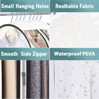 Liuoud Clear Garment Bag for Hanging Clothes 10” Gusseted, 50” Suit Bags for Open Closet Storage Plastic Clothes Cover for Coat, Dress, Shirts, Fur, Jacket, Wardrobe Protectors, 4 Pack