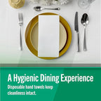 200-count Fresh Towel Disposable Linen-Feel Cloth-Like Guest Hand Towels (12"x16.5") for Bathroom, Kitchen, Party, Wedding, Restaurant or Events| Soft and Absorbent Disposable Napkins